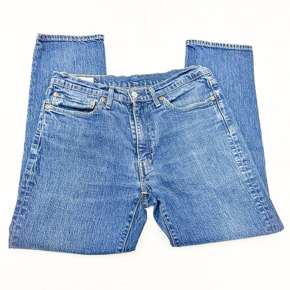 Levi's 541 Dark Wash Straight Leg Zip Fly Denim Jeans Size 34 x 30 - Picture 4 of 8